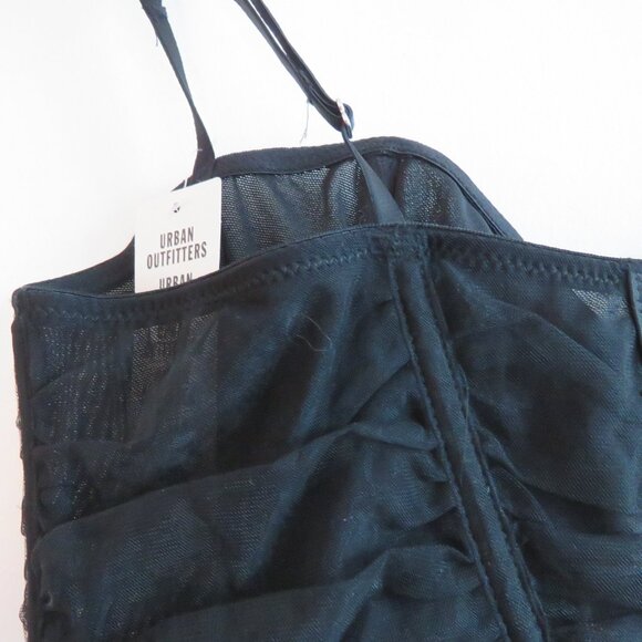 URBAN OUTFITTERS OUT FROM UNDER Rosabelle Tulle Rose Corset Black Whimsigoth NWT - Picture 11 of 14
